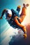 Skydiver jumping off the plane, Extreme sport. Generative Ai