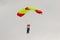 A skydiver performing skydiving with parachute