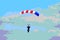 Skydiver piloting his parachute illustration