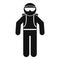 Skydiver ready for jump icon, simple style