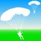 Skydiver, silhouettes parachuting vector