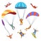 Skydivers or parachutists