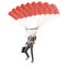 Skydiving businessman