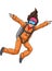 Skydiving Cartoon Colored Clipart Illustration