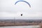 Skydiving extreme sports- parachutist with a parachute unfolded.