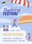 Skydiving festival colorful poster with place for text vector flat illustration. Announcement of extreme sport