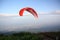 Skydiving in Field cabbage in mountain