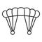 Skydiving parachute icon, outline style