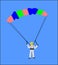 Skydiving Parachute Sports vector illustration against blue sky