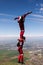 Skydiving photo. Extreme sport concept. Flying in a free fall.