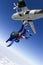 Skydiving photo. Tandem jump in freefall.