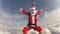 Skydiving Santa claus