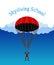 Skydiving school, academy illustration. Parachutist, extreme spo