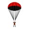 Skydiving school, academy illustration. Parachutist, extreme sport