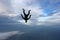 Skydiving. Skydiver is falling in head down position.