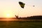 Skydiving. Sunset landing. Swoop. Canopy piloting.