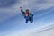 Skydiving. Tandem jump. Two people are in the sky.