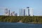 Skyline of Abu Dhabi and mangrove forest