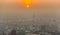 Skyline of Bangkok in sunset with smog and dust