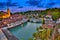 Skyline of Bern at dusk