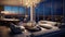 skyline blurred luxury condo interior