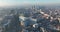 Skyline of Brussels, Belgium. Europe. Urban city overhead aerial drone view. Infrastructure, office buildings, real