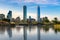 Skyline of buildings at Las Condes district, Santiago