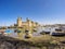 The skyline of Caernafon in Wales during low tide - United Kingdom