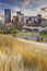 Skyline of Calgary, Alberta, Canada at sunset