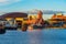 Skyline of Cardiff bay in Wales, UK