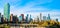 Skyline of Chicago above a railway at Grant Park in Illinois, United States