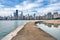 Skyline of Chicago, Illinois from North Avenue Beach on Lake Mic