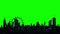 Skyline city fireworks animation transparent background with alpha channel