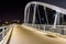 Skyline of Columbus, Ohio from Bicentennial Park bridge at Night