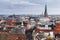 Skyline of Copenhagen with spire of City Hall