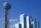 Skyline of Dallas, TX with Reunion Tower and Hyatt Hotel