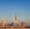 A skyline of Downtown Dubai with the Burj Khalifa