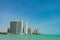 Skyline of Edgewater and Rogers Park with Lake Michigan in Chicago