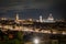 Skyline Florence from Michelangelo Piazzale square at night, Italy