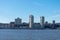 Skyline of Guttenberg New Jersey along the Hudson River