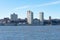 Skyline of Guttenberg New Jersey along the Hudson River