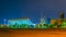 Skyline of Kuwait with the National assenbly building and the Liberation tower during night