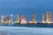 Skyline of La Peninsula from Cavancha Beach in Iquique