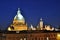 Skyline leipzig in germany at night - federal administrative cou