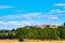 Skyline of little medieval town of Monteriggioni, Tuscany, Italy