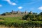 Skyline of little medieval town of Monteriggioni, Tuscany, Italy