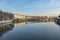 Skyline of Lyon at the river Rhone