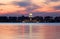 Skyline of Madison Wisconsin at dusk