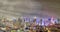 The skyline of New York City at dusk, panoramic aerial view of Manhattan
