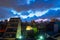 Skyline in the night, cloudy sky in the urban area in Asakusa, Tokyo, Japan